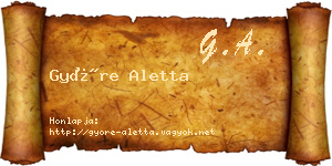 Györe Aletta névjegykártya