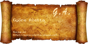 Györe Aletta névjegykártya